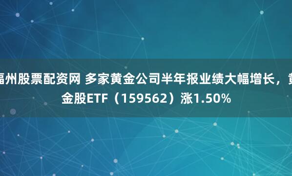 福州股票配资网 多家黄金公司半年报业绩大幅增长，黄金股ETF（159562）涨1.50%